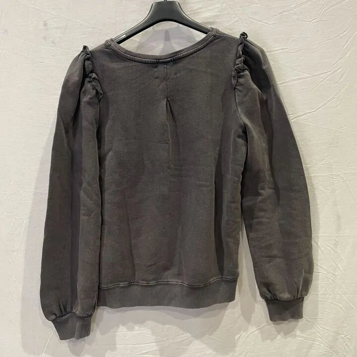 Hush-Xs- Emilia Ruffle Sweatshirt - Dark Slate Size: Xs