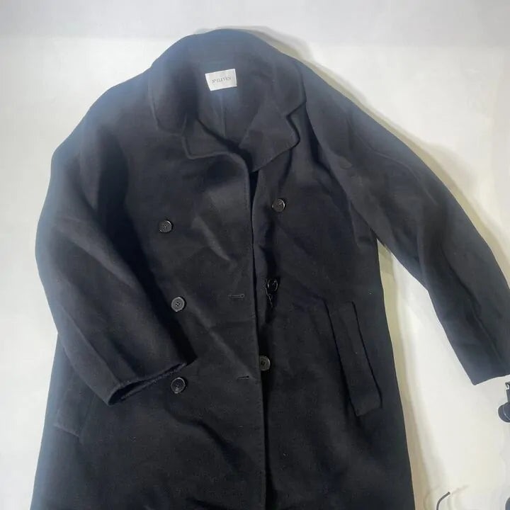 No. Eleven- Black Cashmere Blend Button Coat Size: Small