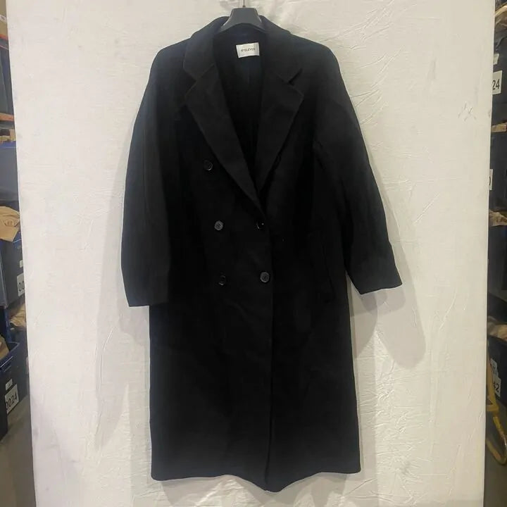 No. Eleven- Black Cashmere Blend Button Coat Size: Small