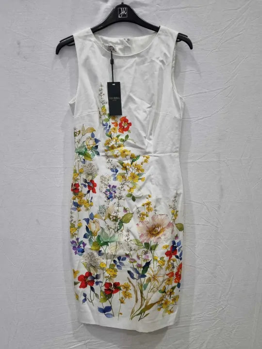 Hobbs London Fiona Cotton Blend Floral Shift Dress Size: Uk 6