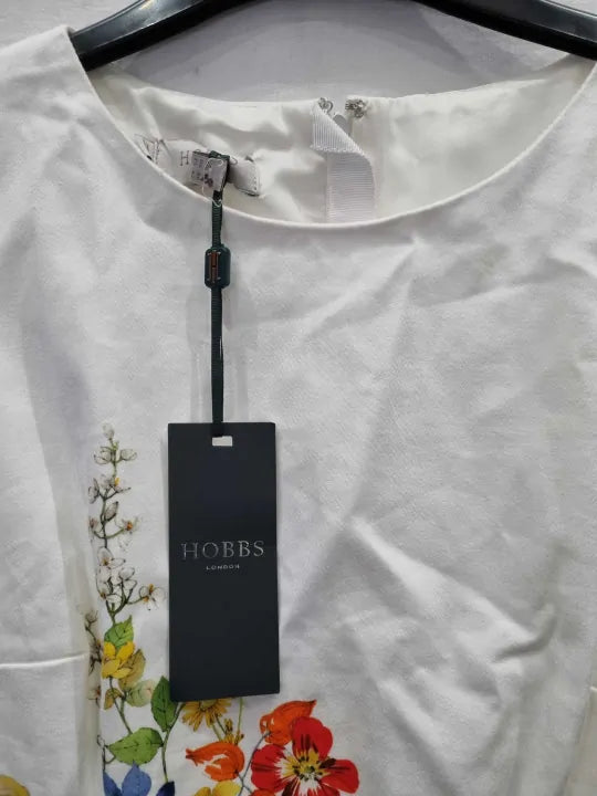 Hobbs London Fiona Cotton Blend Floral Shift Dress Size: Uk 6