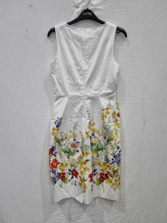 Hobbs London Fiona Cotton Blend Floral Shift Dress Size: Uk 6