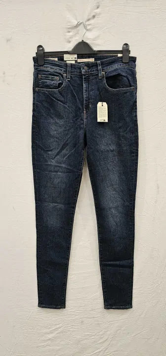High Rise Skinny Stretch Jeans - Blue Size: 30