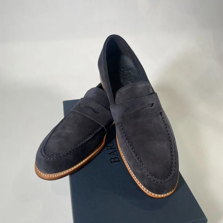 Barker - Navy Suede Jevington Loafer Size: Uk 7