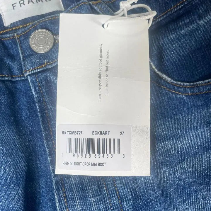 Frame - Dark Blue High 'N' Tight Boot Cut Jeans Size: 27