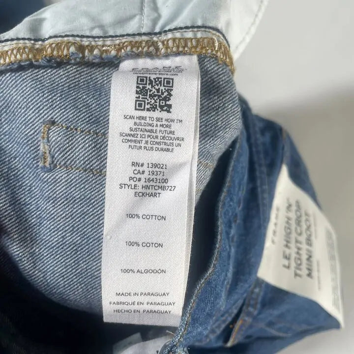 Frame - Dark Blue High 'N' Tight Boot Cut Jeans Size: 27