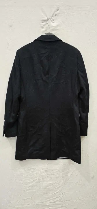 Navy Herringbone Sirus Wool Blend Coat Size: 42