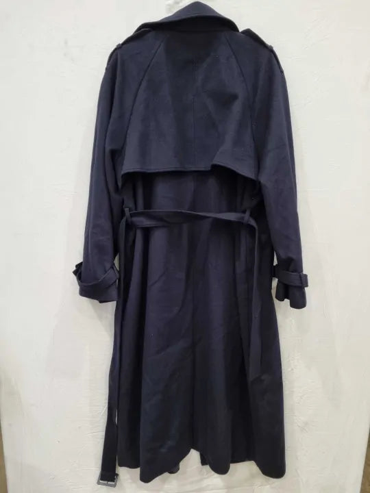 Whistles Navy Sabine Wool Mac Size: Uk 14