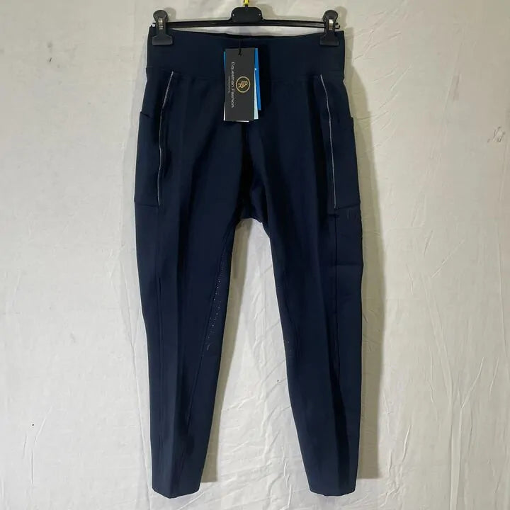 Ladies Br-38- Bliss Silicone Seat Winter Treggings-Navy Size: 38