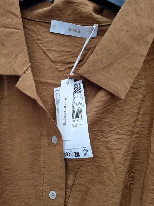 Mango Knot Detail Shirt Dress Size: Large