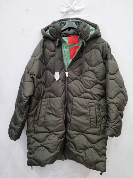 Max&Co. - Khaki Chiudere Quilted Coat Size: Uk 14