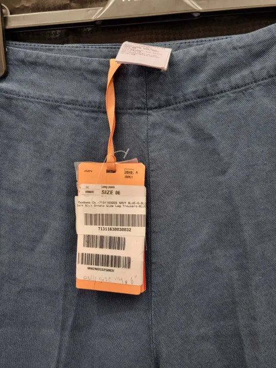 Max&Co. - Dark Blue Ornato Wide Leg Trousers Size: Uk 6