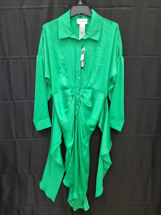 Joseph Ribkoff - Green Shirt Tie Midi Dress Size: Uk 12
