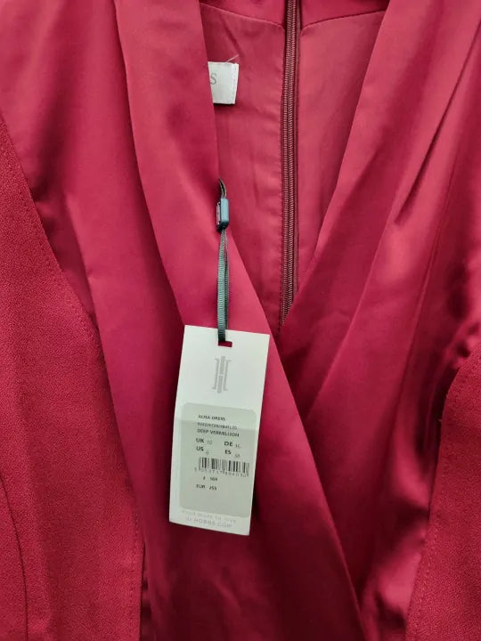 Hobbs London - Deep Red Alisa Dress Size: Uk 10
