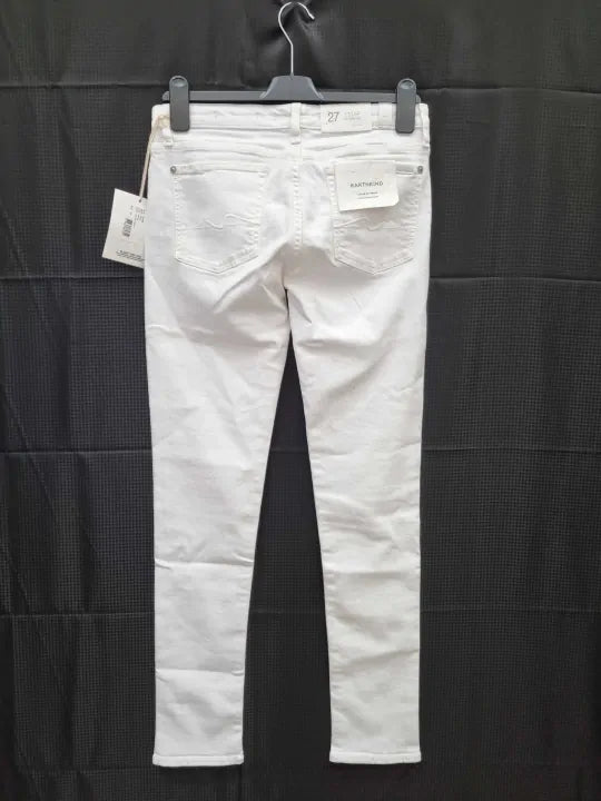 7 For All Mankind - White Pyper Slim Stretch Jeans Size: 27