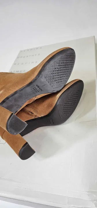 Brown Suede Pheby 80 Long Boots - Brown Size: 4