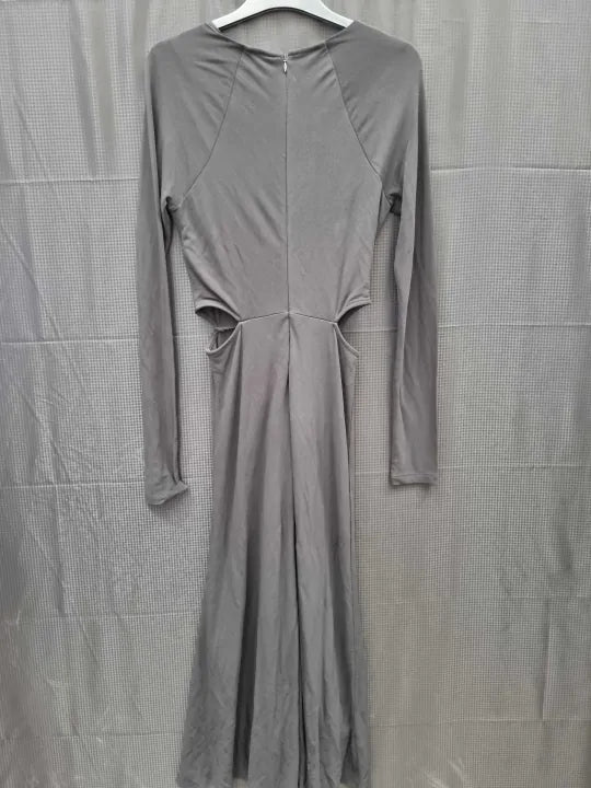Reiss Black Faye Twist Front Midi Dress Size: Uk 10