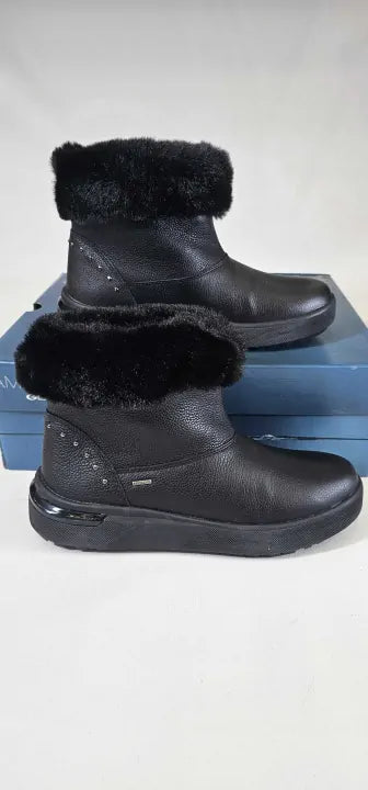 Geox - Black Leather Dalyla Ankle Boot - Black Size: Uk 4