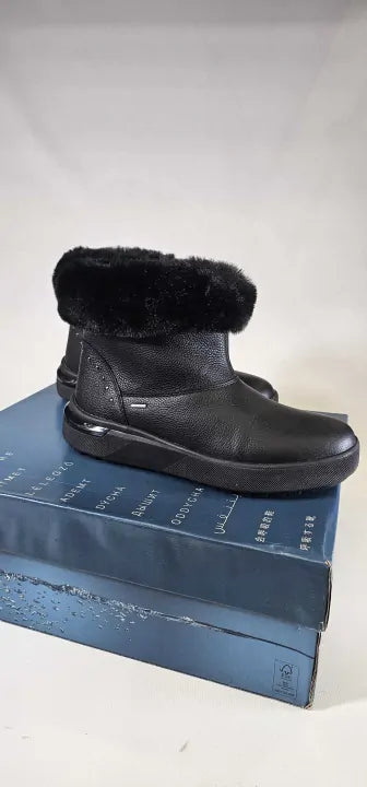 Geox - Black Leather Dalyla Ankle Boot - Black Size: Uk 4