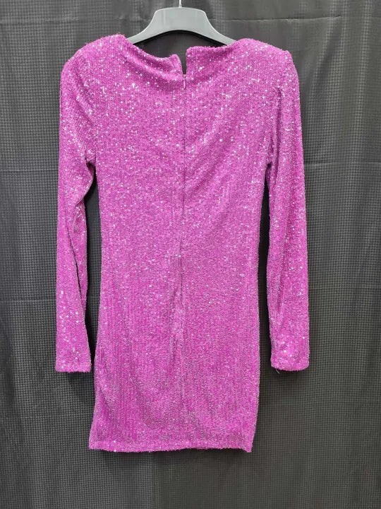 Mango - Purple Sequin Mini Dress Size: Xsmall