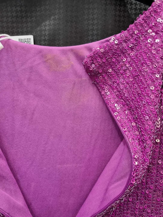 Mango - Purple Sequin Mini Dress Size: Xsmall