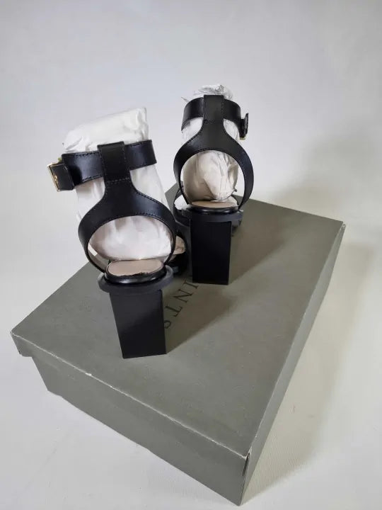 All Saints - Black Pamela Buckle Leather Heels Size: Uk 4