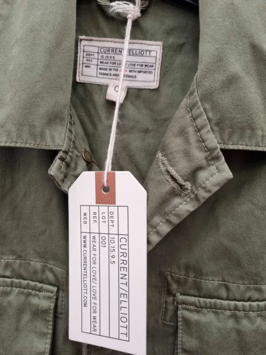Current/Elliott The Ruffle Bell Sleeves Military Jacket Army Size: Small