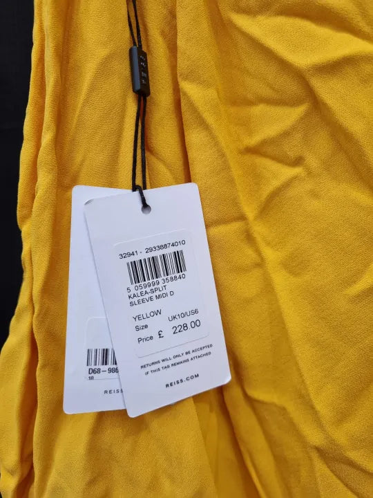 Reiss Kalea Split Sleeve Midi Dress Size: Uk 10