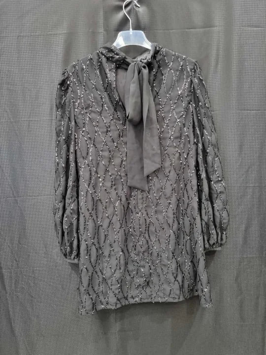 Mint Velvet Black Sequin Mini Dress Size: Uk 10