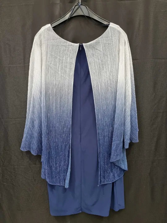 Shyla Foil Cape Chiffon Cocktail Dress Size: Uk 18