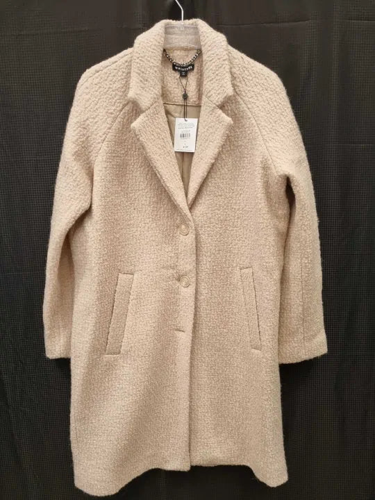Whistles - Beige Anita Boucle Wool Blend Coat Size: Small