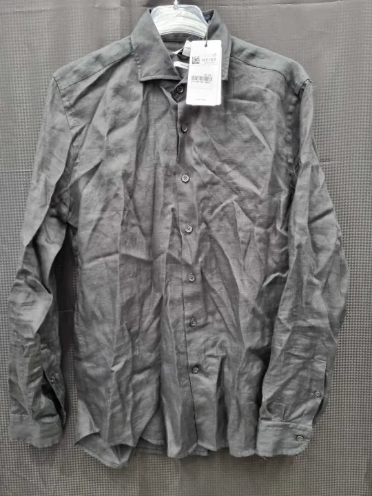 Reiss Linen Button-Through Shirt Size: Small
