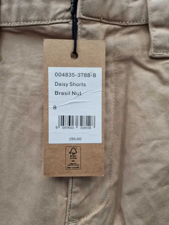 Hush Beige Daisy Stretch Cotton Shorts Size: Uk 8 deal !!