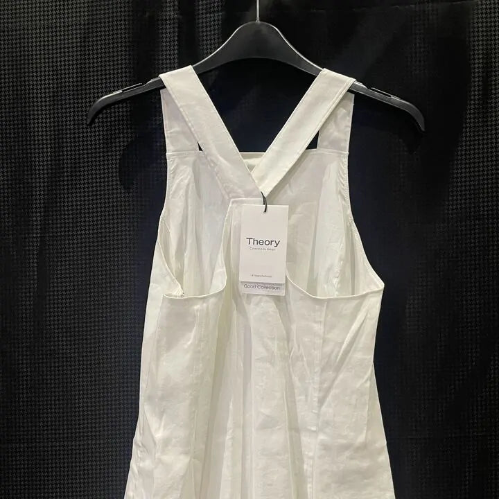 Theory - White Racer Linen Blend Dress Size: Uk 4