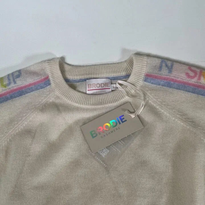 Brodie- Ladies Pearl Cashmere Crew Neck Jumper Size: Medium