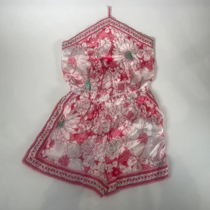 Poupette St Barth - White/Pink Isabelle Short Jumpsuit Size: Medium