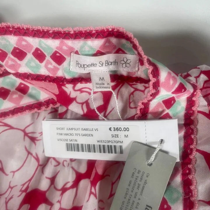 Poupette St Barth - White/Pink Isabelle Short Jumpsuit Size: Medium
