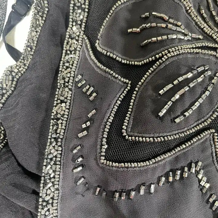 Allsaints-12-Black Laia Embellished Dress Size: Uk 12