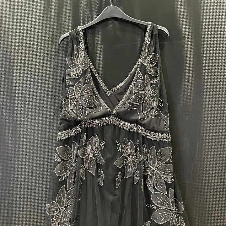 Allsaints-12-Black Laia Embellished Dress Size: Uk 12