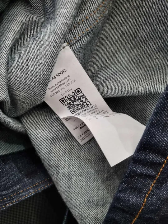 Emporio Armani Dark Blue Denim Overshirt Size: Medium