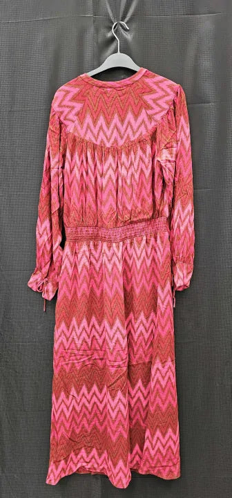 Red Melodie Chevron Dress-Multi Size: UK 10