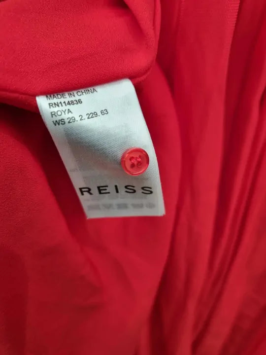 Reiss Roya Halter Neck Pleated Midi Dress Size: Uk 8