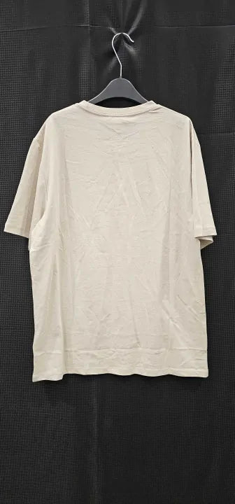 Reiss - Beige Oxford Crew Neck Cotton T-Shirt - Beige Size: L