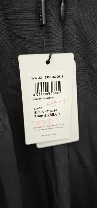 Reiss - Black Kim Corset Jumpsuit - Black Size: Uk12