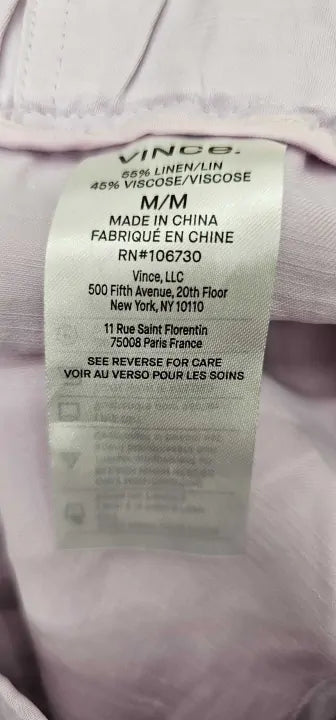 Vince-V827822105 543Vio-M-Violetta Wide Leg Linen Blend Trousers Size: M