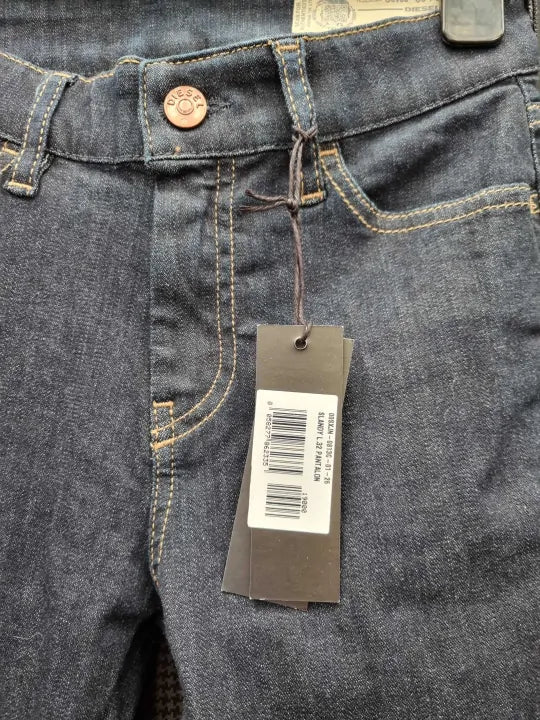 Diesel - Navy Slandy Stretch Skinny Jeans Size: W26 L32