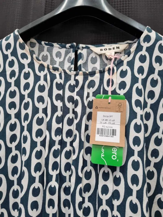 Boden - Green Pleated Peplum Mini Dress Size: Uk 18R