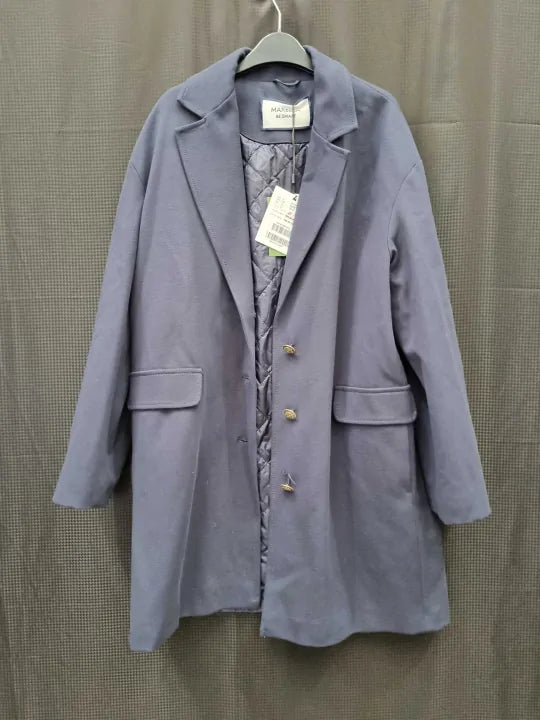 Marella - Navy Single Breasted Jacket Size: Uk 10