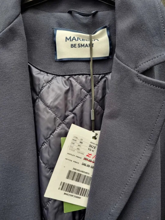 Marella - Navy Single Breasted Jacket Size: Uk 10