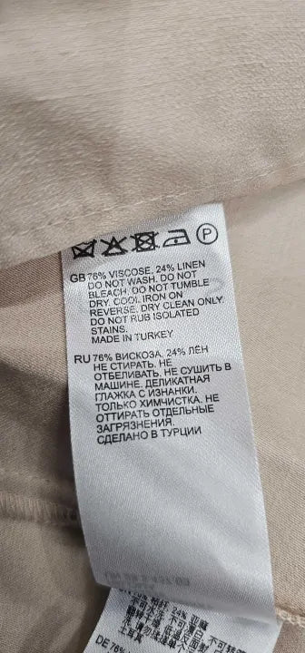 Reiss - Nude Paloma Open Back Linen Blend Dress - Beige Size: Uk10